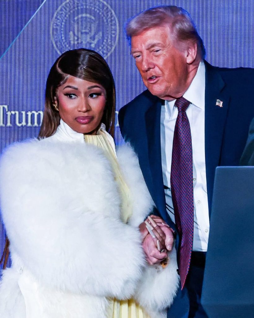 President Donald Trump of United States of America (L) and Rap Superstar Nicki Minaj
