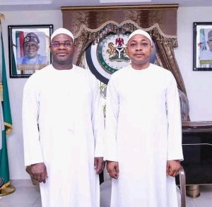 Former Kogi State Governor, Alhaji Yahaya Adoza Bello and Governor of Kogi State, Alhaji Ahmed Usman Ododo