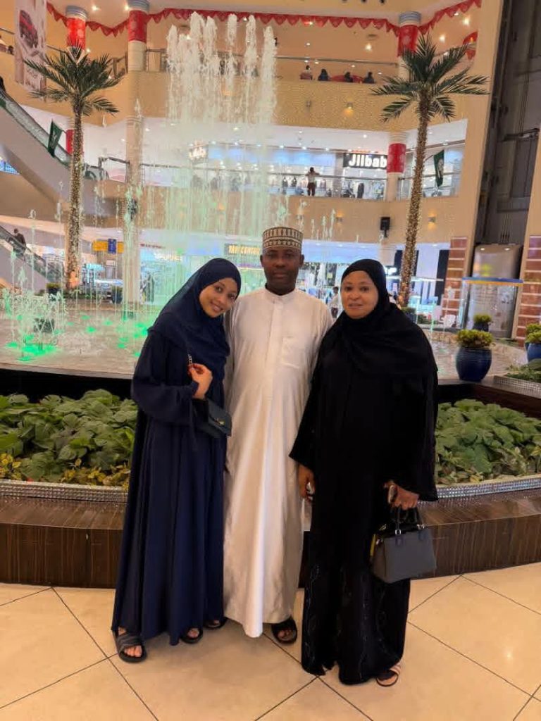 Hon Ibrahim Abdullahi Sa’ad (m), wife (right) and daughter (left)