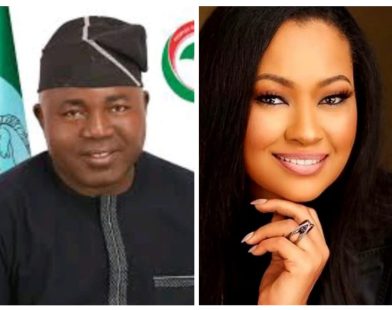 Kogi State Chairman of the Peoples Democratic Party (PDP), Hon. Muhammed Sanni Gambo and Kogi West Senator, Natasha Akpoti-Uduaghan