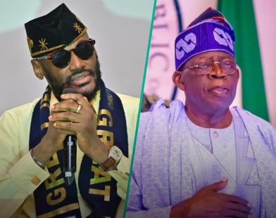 Nigerian music legend Innocent Idibia, popularly known as 2Baba and President Bola Ahmed Tinubu
