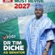 Dr. Chief Tim Nda Diche, a former Kogi State gubernatorial aspirant and Commissioner for Agriculture.