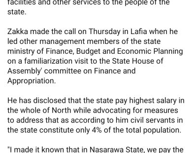 Throwback: Nasarawa Accountant-General Raises Concern Over Wage Bill, Seeks Reforms