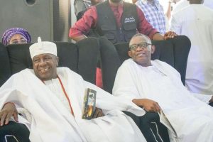 Okun Area Traditional Council, HRM. Oba (Dr.) Solomon Owoniyi and Kogi West Senator, Sunday Steve Karimi 