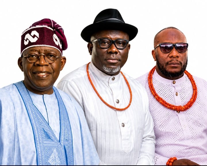 President Bola Tinubu, Delta State Governor, Rt. Hon. Francis Oborevwori and Chief Michael Johnny