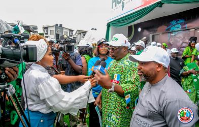 Renewed Hope Ambassadors officials during the commissioning of the Lagos State Secretariat and swearing-in ceremony