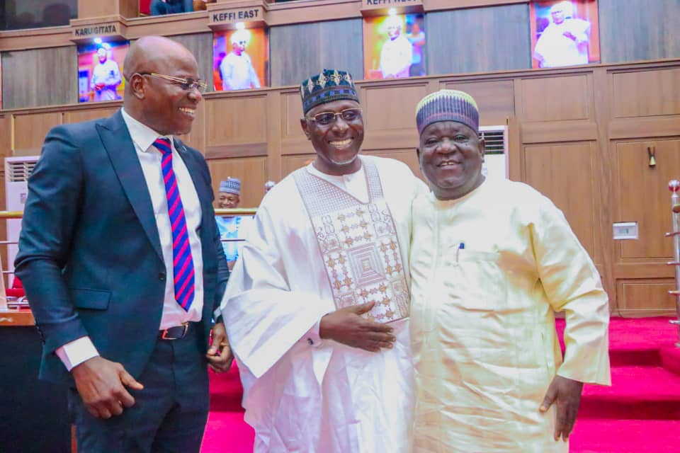 Nasarawa Assembly Speaker Dr. Danladi Jatau announces the defection of Hon. Muhammad Garba Isimbabi from APC to SDP during plenary.