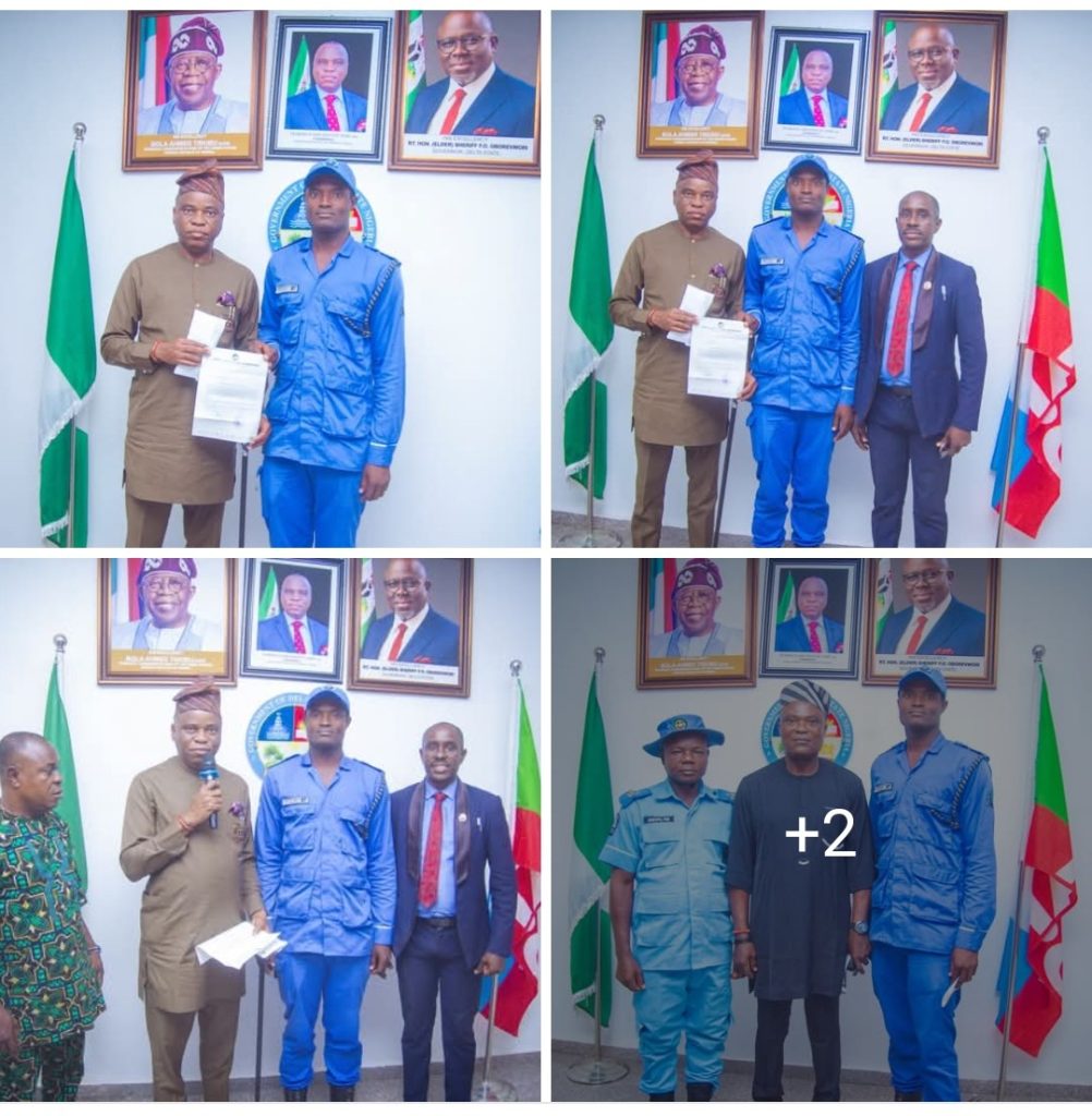 Ughelli North Chairman Jaro Egbo Honours DESTMA Officer Omonikobe Israel Ufuoma for Outstanding Public Service