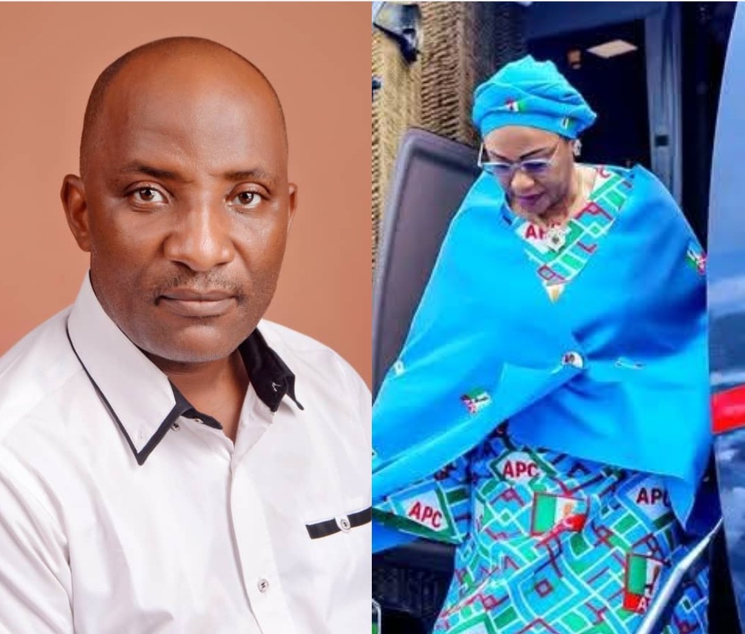 Kogi State Coordinator of the South West Agenda for Asiwaju/North Central Alliance (SWAGA/NCA), Prince Michael Ojotule and Nigeria's First Lady, Senator Oluremi Tinubu