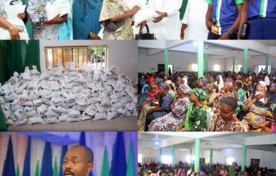 Fidelity Bank distributing food items in Lokoja