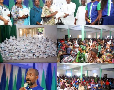 Fidelity Bank distributing food items in Lokoja