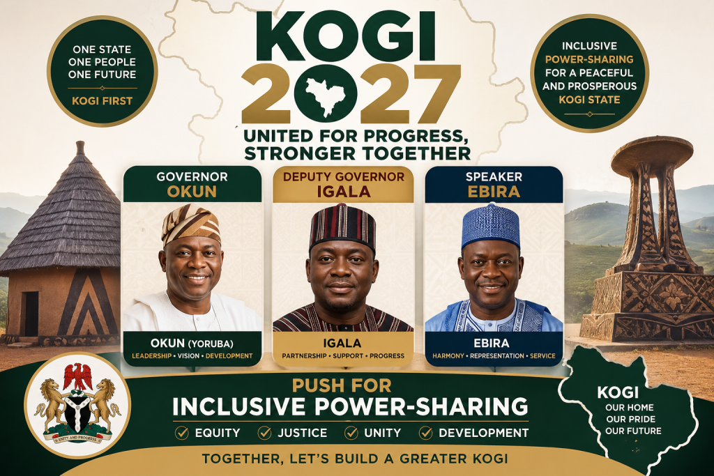 Kogi 2027: Group Predicts Okun Governor, Igala Deputy, Ebira Speaker in Push for Inclusive Power-Sharing