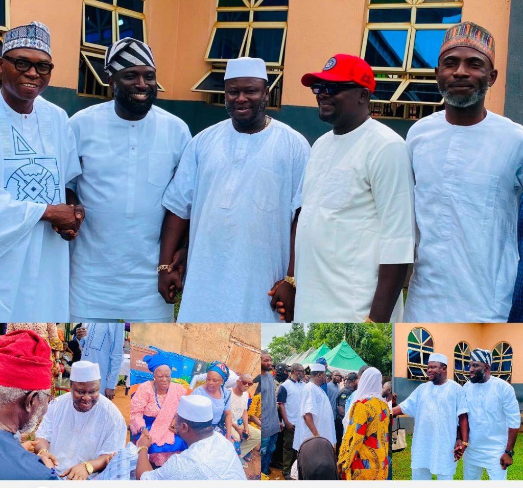 City Boy Movement Kogi delegation joins Hon. Mark Ogah Okpanachi during the burial of Late Chief Mrs. Ajuma Ogah in Idah, Kogi State.