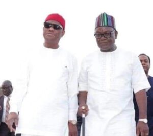 From Left: Minister of the Federal Capital Territory and former Governor of Rivers State, Nyesom Wike and Former Governor of Benue State, Samuel Ortom