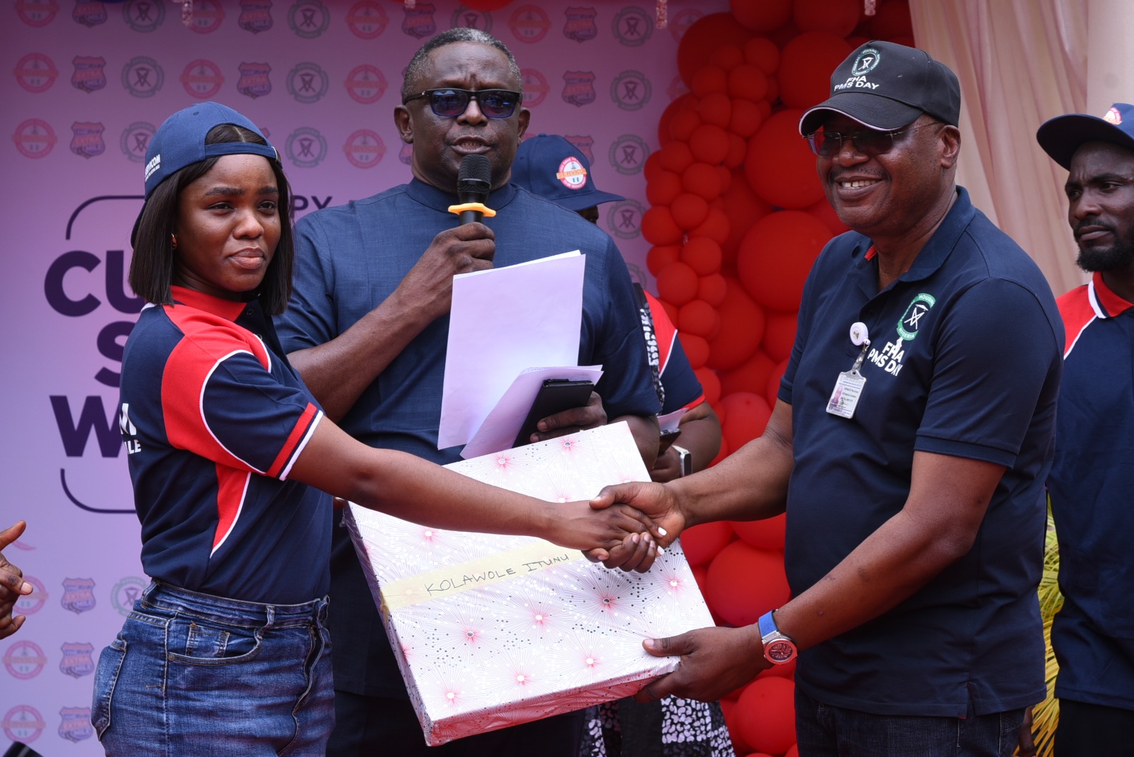 Federal Housing Authority management honouring 35 staff members during the 2026 Customer Service Week award ceremony.